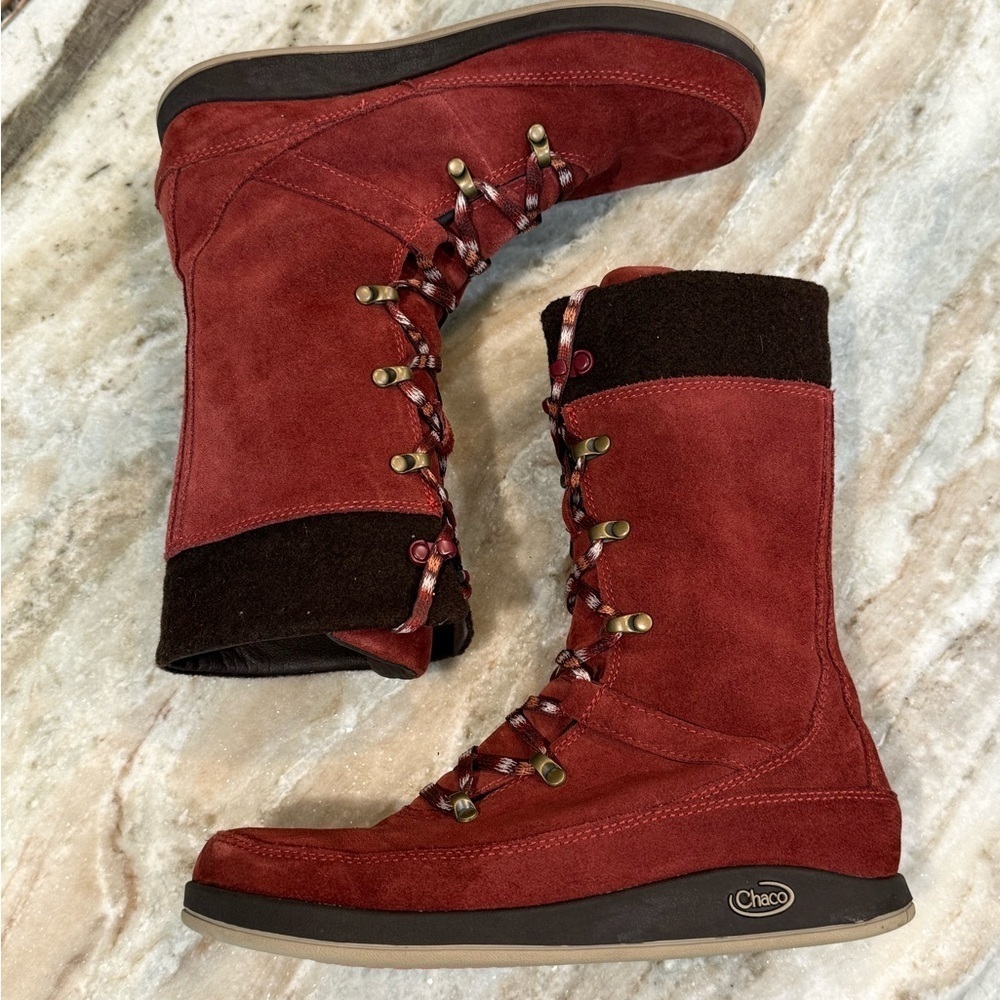 Women’s CHACO Uma Incense red suede lace up boots- Size 8.5. - Picture 7 of 10